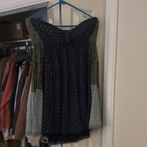 Free People Blue and Green Long Sleeve Dress